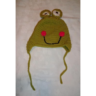 NEW Hand made acrylic froggie hat  child/adult  eb-19680693